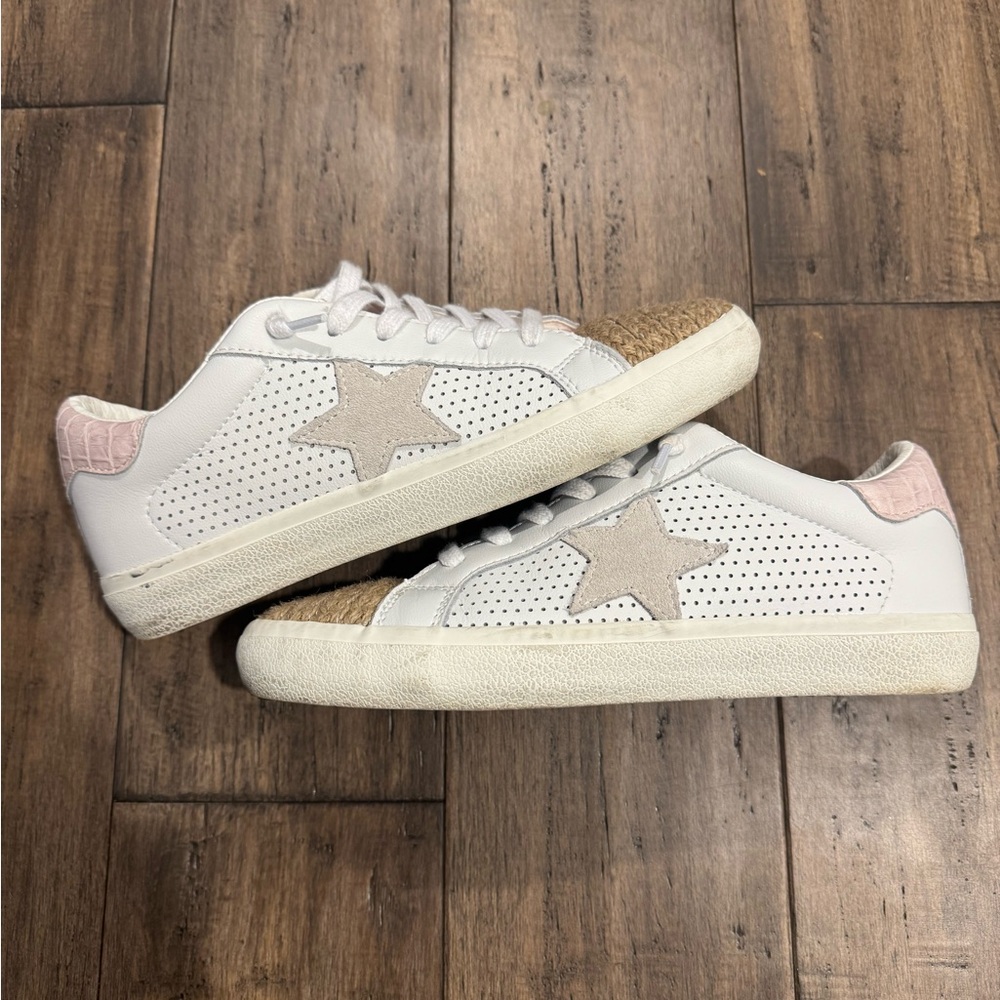 Vintage Havana White and Pink Star Sneakers